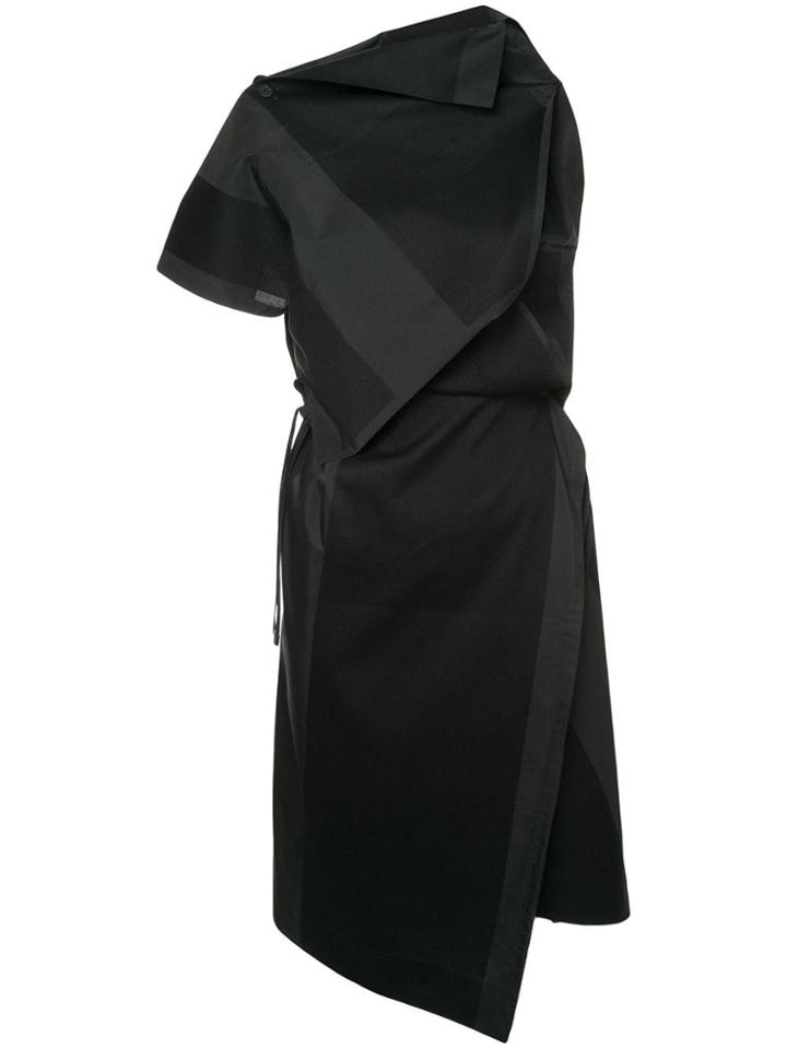 132 5. Issey Miyake Printed Asymmetric Dress - Black