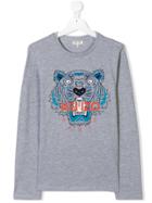 Kenzo Kids Teen Tiger Print T-shirt - Grey