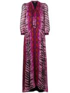 Just Cavalli Tiger Print Maxi Dress - Pink & Purple