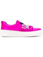 Sergio Rossi Sr Icona Embellished Sneakers - Pink