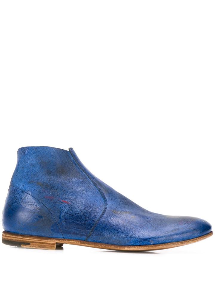Premiata Paint Splat Ankle Boots - Blue