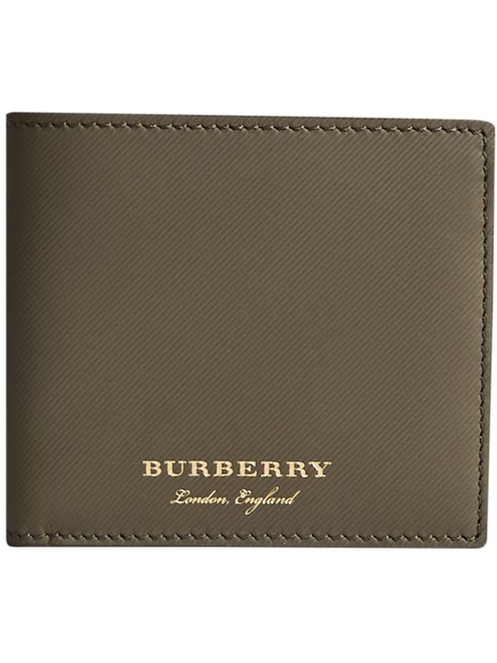 Burberry Trench Leather International Bifold Wallet - Green