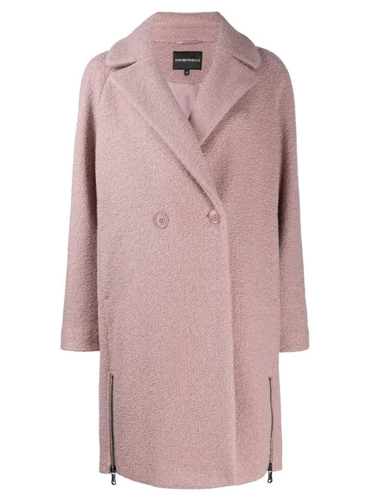 Ea7 Emporio Armani Double-breasted Coat - Pink