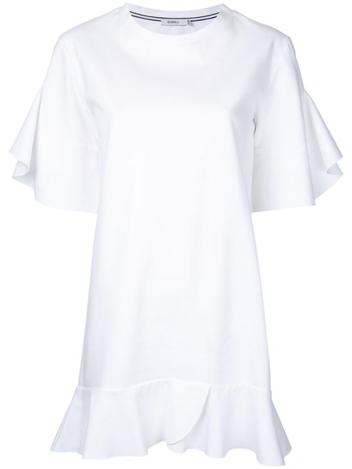 Goen.j Ruffle Trim Dress - White