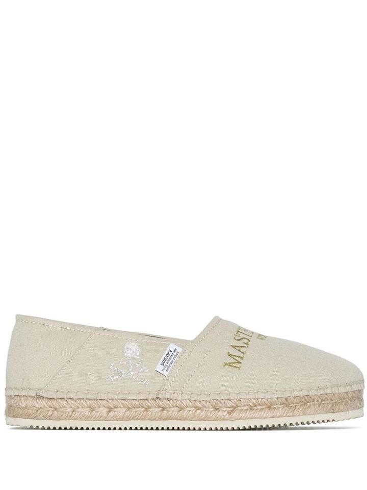 Mastermind Japan Beige X Suicoke Logo Embroidered Espadrilles -