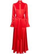 Layeur Belted Maxi Dress - Red