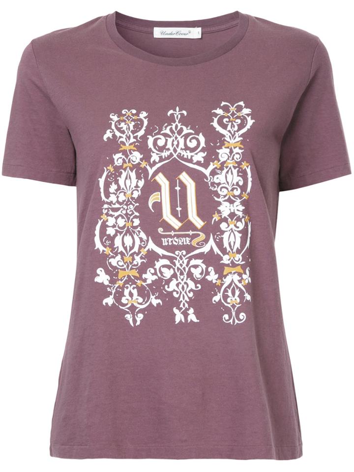 Undercover Logo Print T-shirt - Pink & Purple