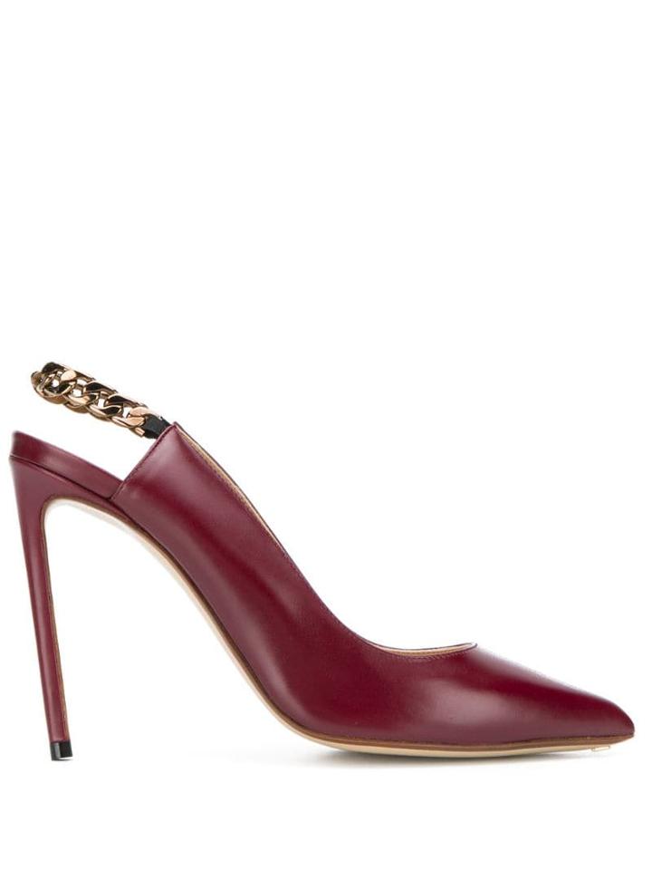 Francesco Russo Chain Detail Pumps - Red