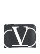 Valentino Valentino Garavani Logo Clutch - Black