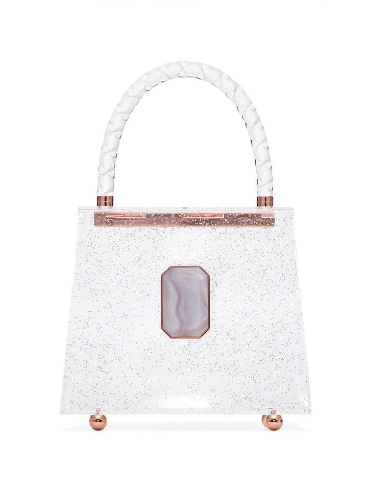 Sophia Webster Patti Glitter Tote Bag - White