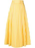 Société Anonyme Striped Midi Skirt - Yellow