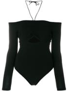 T By Alexander Wang Off-shoulder Fitted Bodysuit - Black