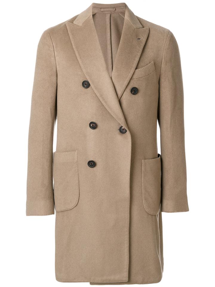 Lardini Classic Double-breasted Coat - Nude & Neutrals