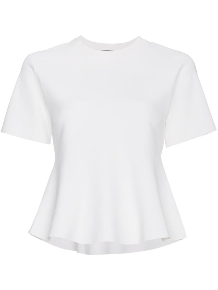 Proenza Schouler Short Sleeve Flare Knit Top - White