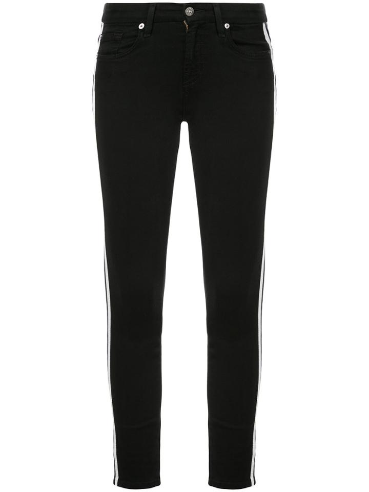 7 For All Mankind Side Stripe Skinny Jeans - Black