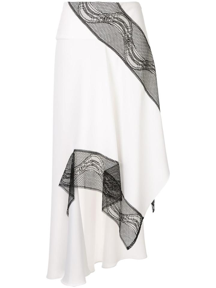 Christopher Esber Lace Detail Asymmetric Skirt - White