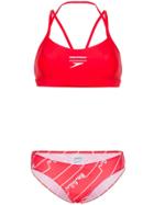 House Of Holland Logo Print Bikini - Red