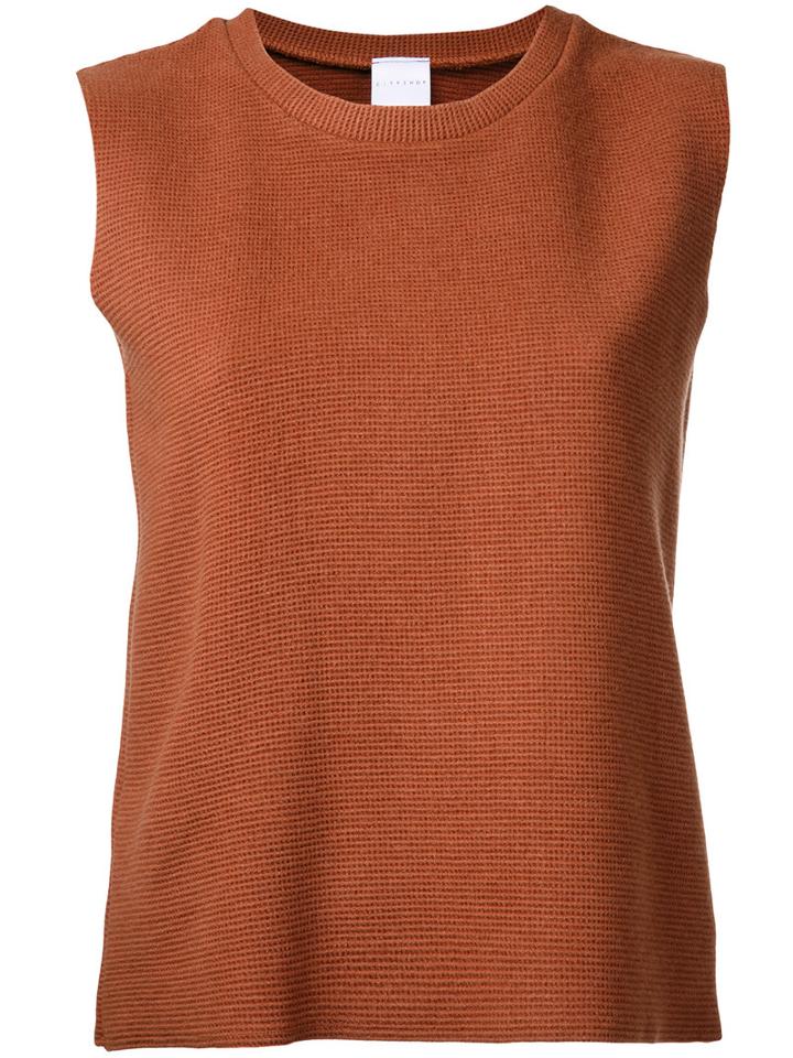 Cityshop - Crew Neck Tank Top - Women - Acrylic/nylon/polyurethane/wool - One Size, Women's, Brown, Acrylic/nylon/polyurethane/wool