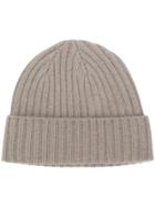 N.peal Chunky Ribbed Knit Beanie Hat - Nude & Neutrals