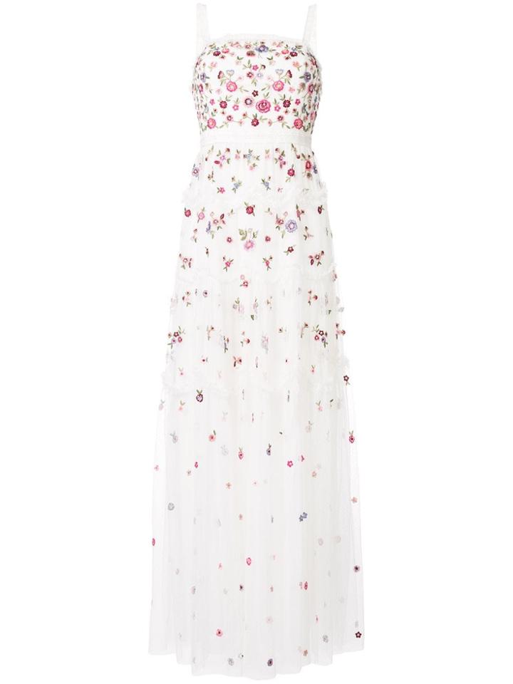 Needle & Thread Midsummer Ditsy Gown - White