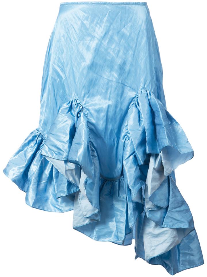Marques'almeida Ruffled Hem Skirt - Blue