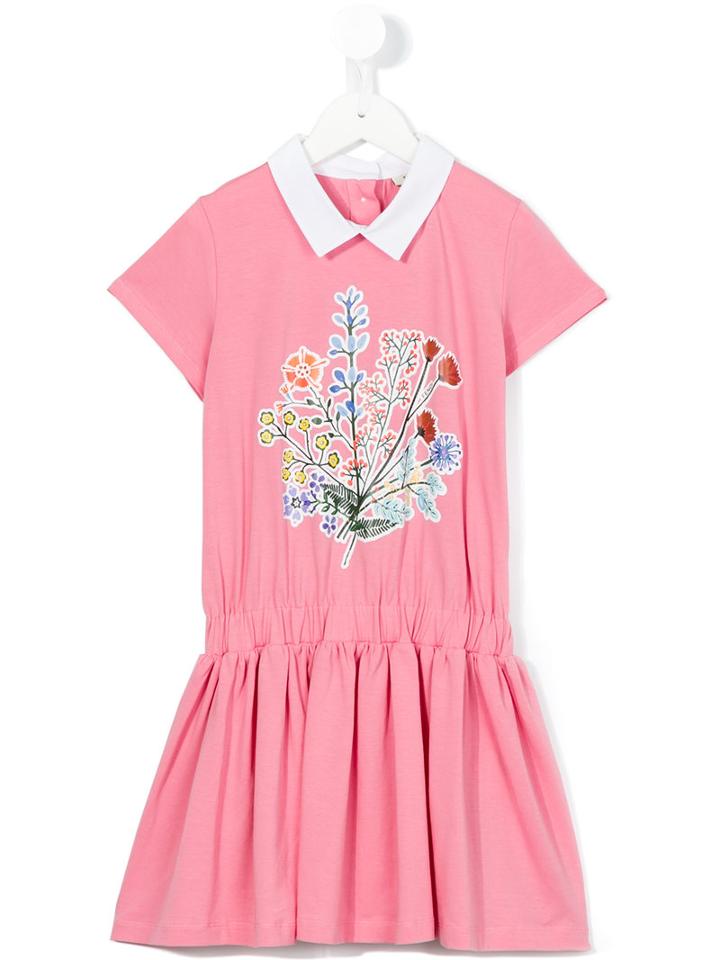 Fendi Kids Floral Print Dress, Girl's, Size: 12 Yrs, Pink/purple
