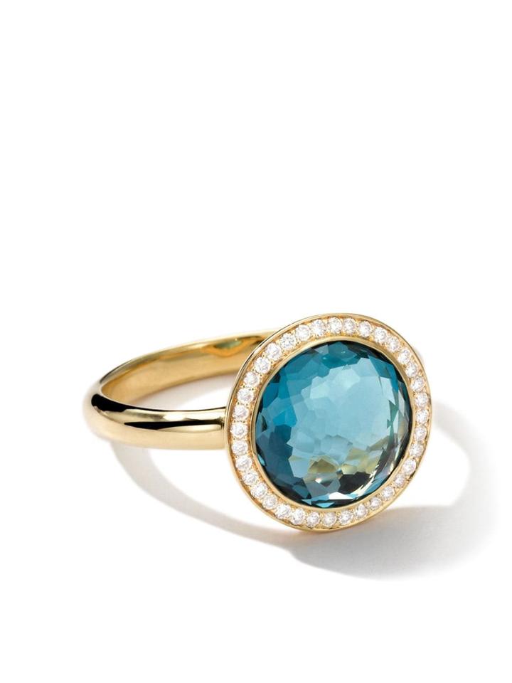 Ippolita 18kt Yellow Gold Small Lollipop Diamond And London Blue Topaz
