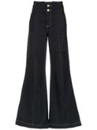 Tome Wide-legged Cropped Trousers - Black