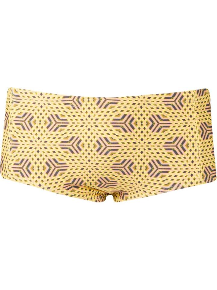 Lygia & Nanny Printed Swim Trunks, Men's, Size: 44, Yellow/orange, Polyamide/spandex/elastane