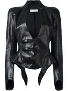 Nina Ricci Vintage Calf Leather Jacket - Black