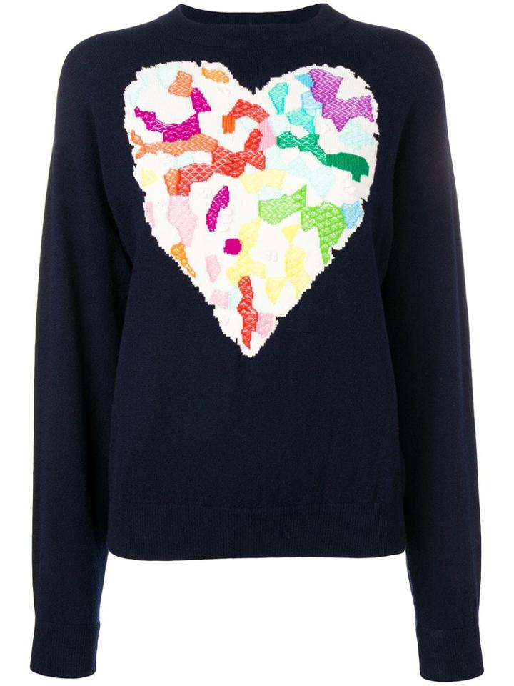 Barrie Heart Intarsia Jumper - Blue