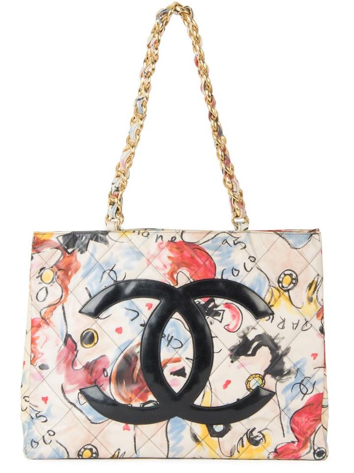 Chanel Vintage Jumbo Quilted Chain Tote Bag