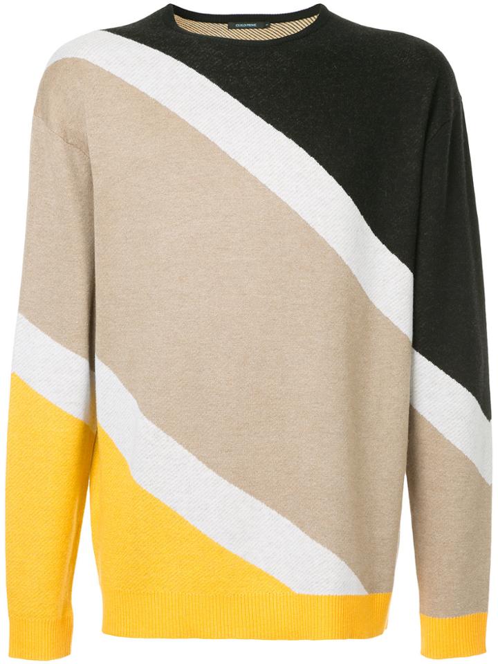 Guild Prime Striped Colour-block Sweater - Brown