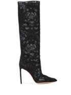 Francesco Russo Lace Knee-high Boots - Black