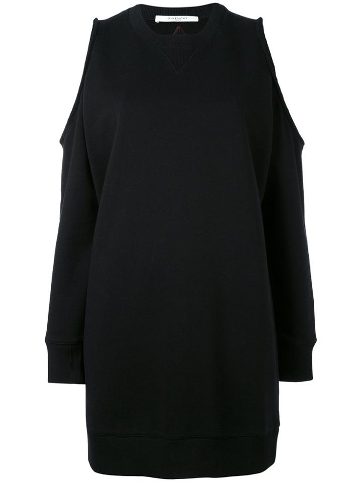 Givenchy Off-shoulder Sweatshirt Dress - Black