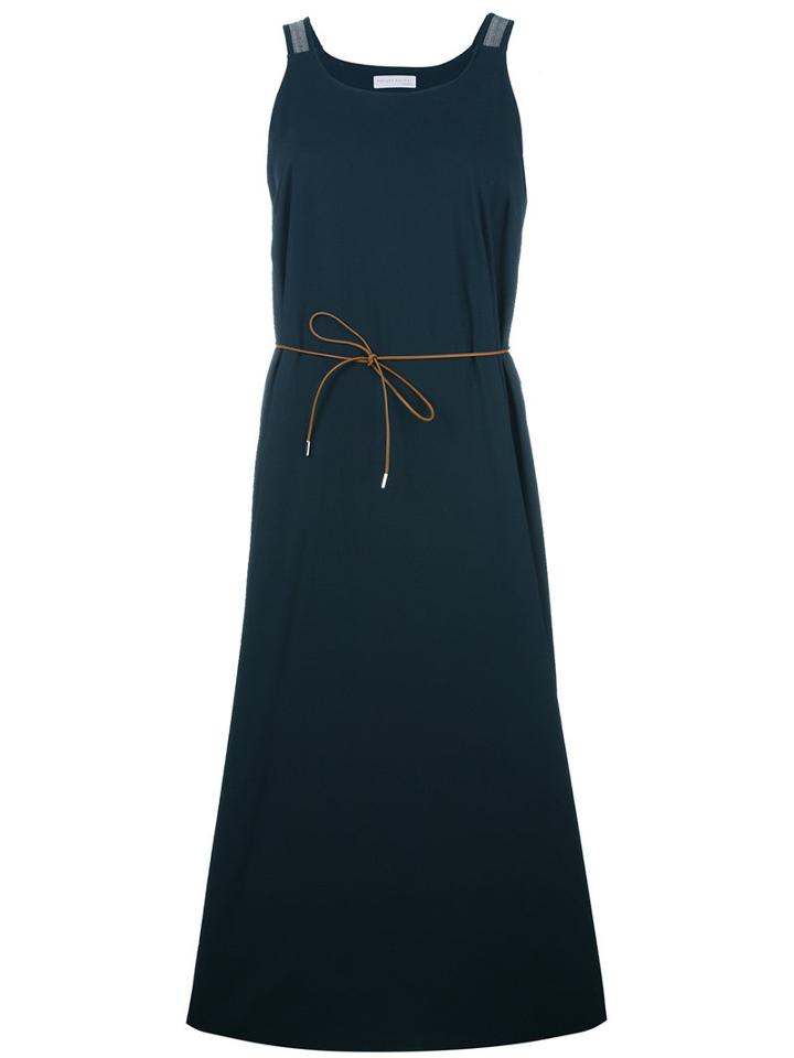 Fabiana Filippi Drawstring Flared Dress, Women's, Size: 40, Blue, Acetate/viscose/spandex/elastane/spandex/elastane