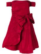 Red Valentino - Off The Shoulder Bow Dress - Women - Polyester/acetate - 40, Polyester/acetate