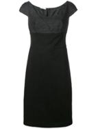 Prada Vintage Two Tone Fitted Dress - Black