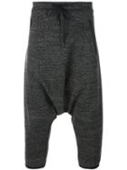 Y-3 Cropped Drop Crotch Trousers, Men's, Size: Xs, Grey, Cotton/polyester