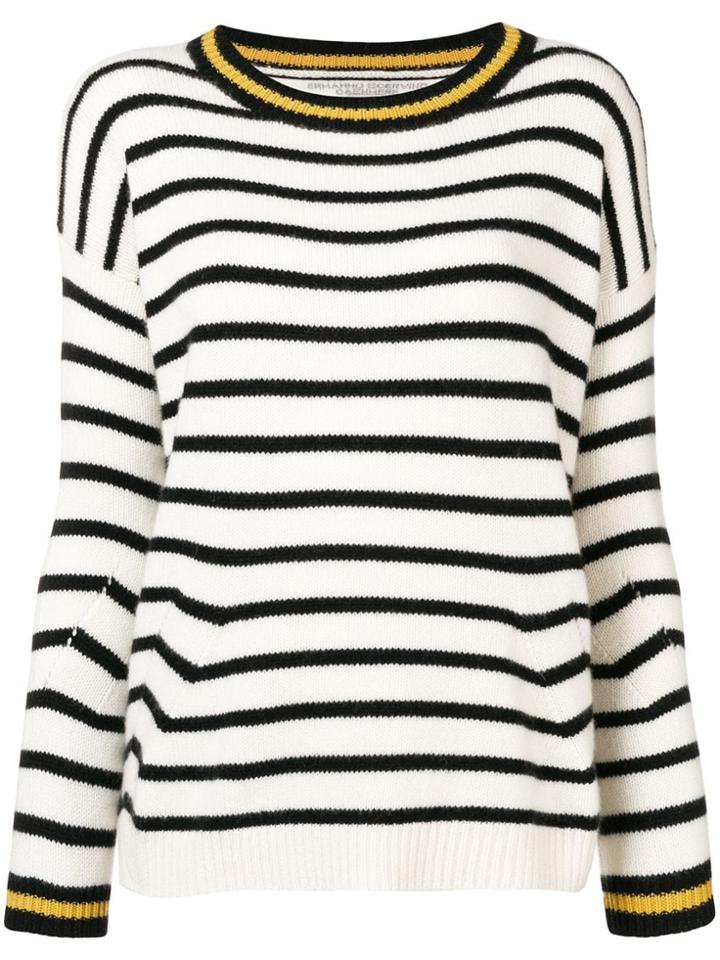 Ermanno Scervino Striped Dropped Shoulder Sweater - White
