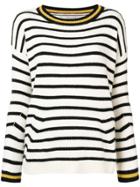 Ermanno Scervino Striped Dropped Shoulder Sweater - White