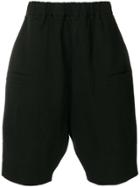 10sei0otto Oversized Dropped Crotch Shorts - Black