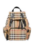 Burberry The Small Rucksack In Vintage Check And Icon Stripe -