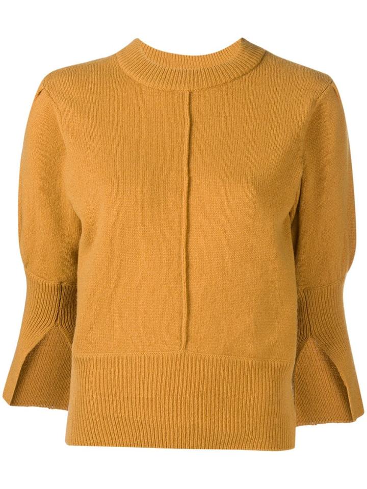 Dagmar Eniko Slit Sleeve Sweater - Yellow & Orange