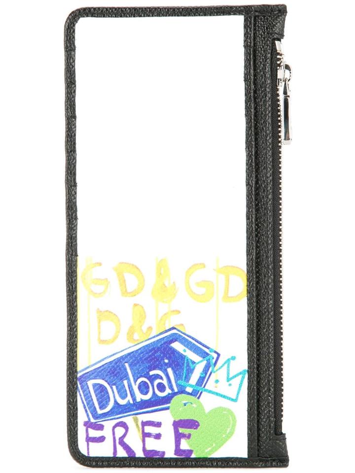 Dolce & Gabbana Graffiti Print Long Cardholder - White