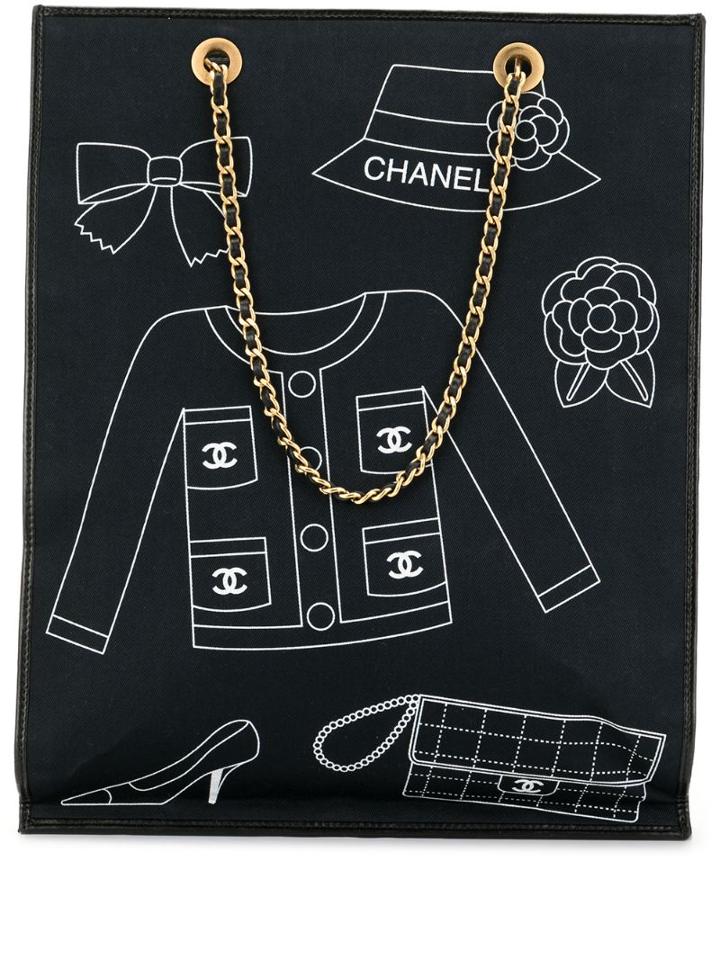 Chanel Pre-owned Icons Print Chain Tote - Blue