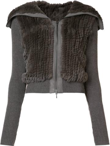 Elie Tahari Zipped Ribbed Jacket