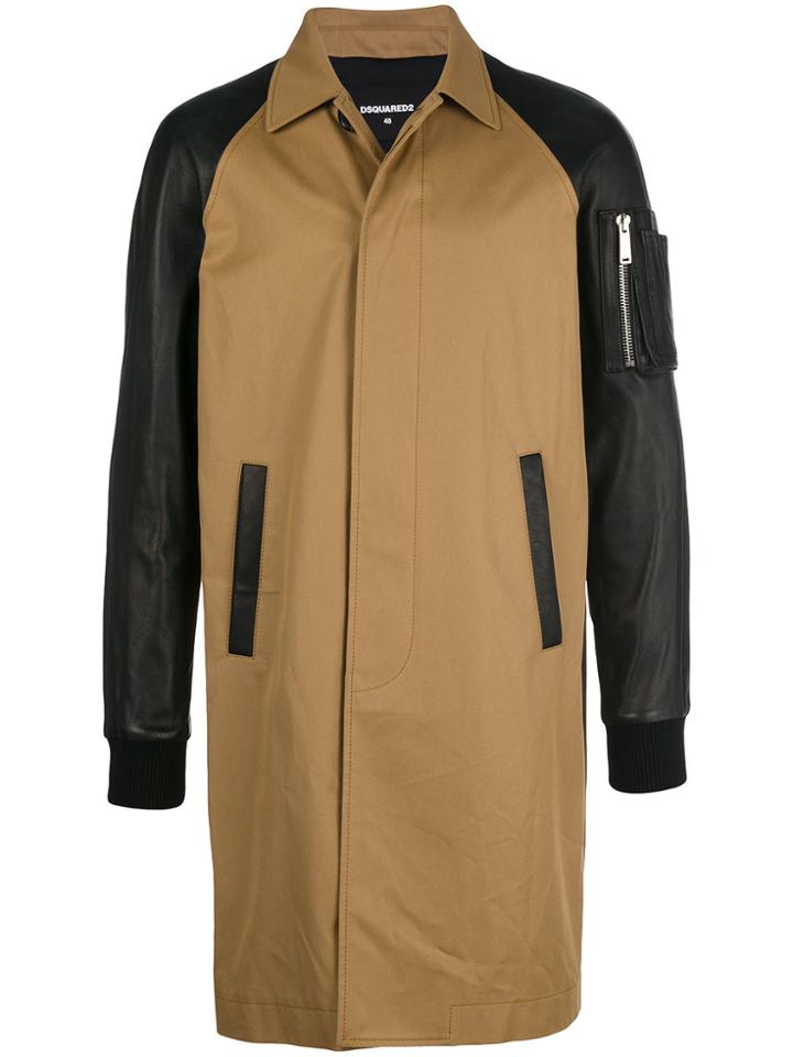Dsquared2 Two-tone Trench Coat - Nude & Neutrals