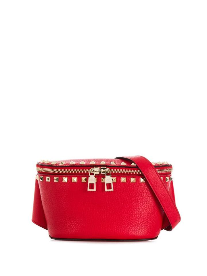 Valentino Valentino Garavani Rockstud Grainy Belt Bag - Red
