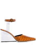 By Far Byfar Lex Xx Lthr Croc Wdg Prspx Hl - Brown